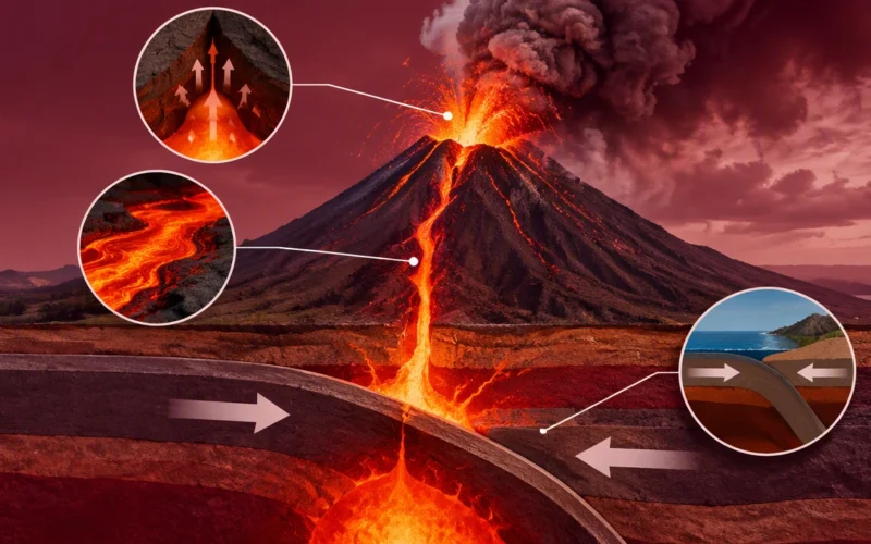 why volcanoes erupt explained simply